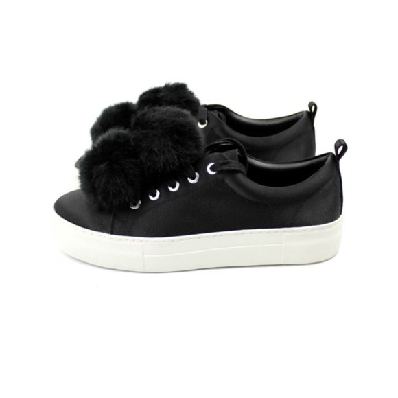 J/Slides Alpha Satin Pompom Platform Sneakers 8.5 - Picture 3 of 6
